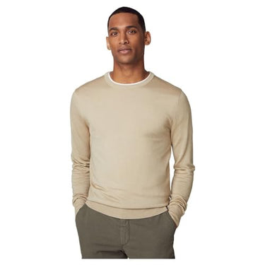 Hackett London Herren Gmd Merino Silk Crew Strickwaren, Beige (Ivory White), im Sale